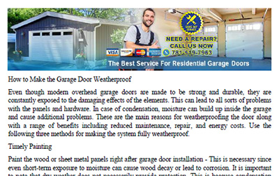 How to Make the Garage Door Weatherproof in Lynn