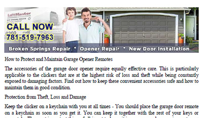 How to Protect and Maintain Garage Opener Remotes in Lynn
